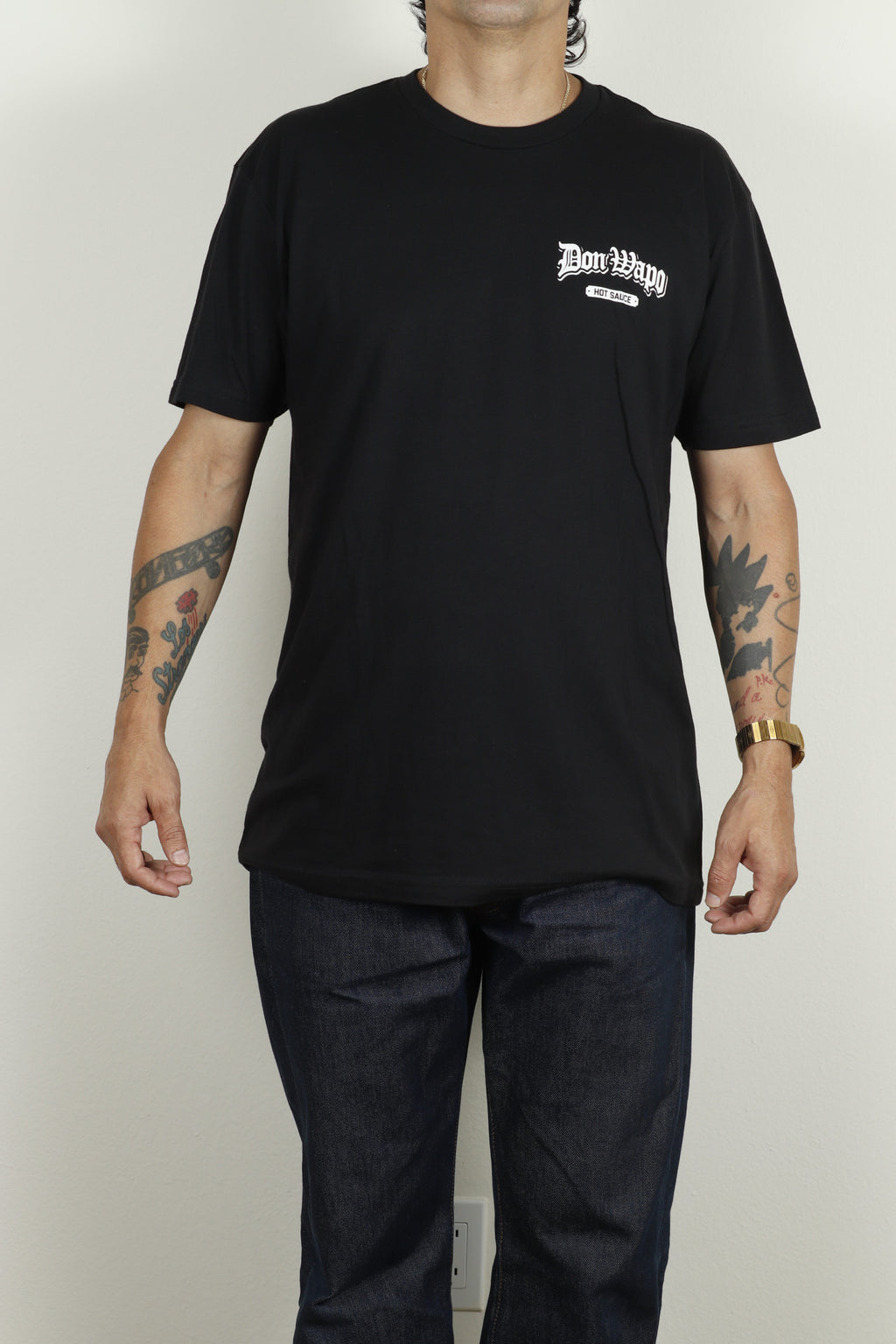 Mens OG Don Wapo Back Logo Tee Black