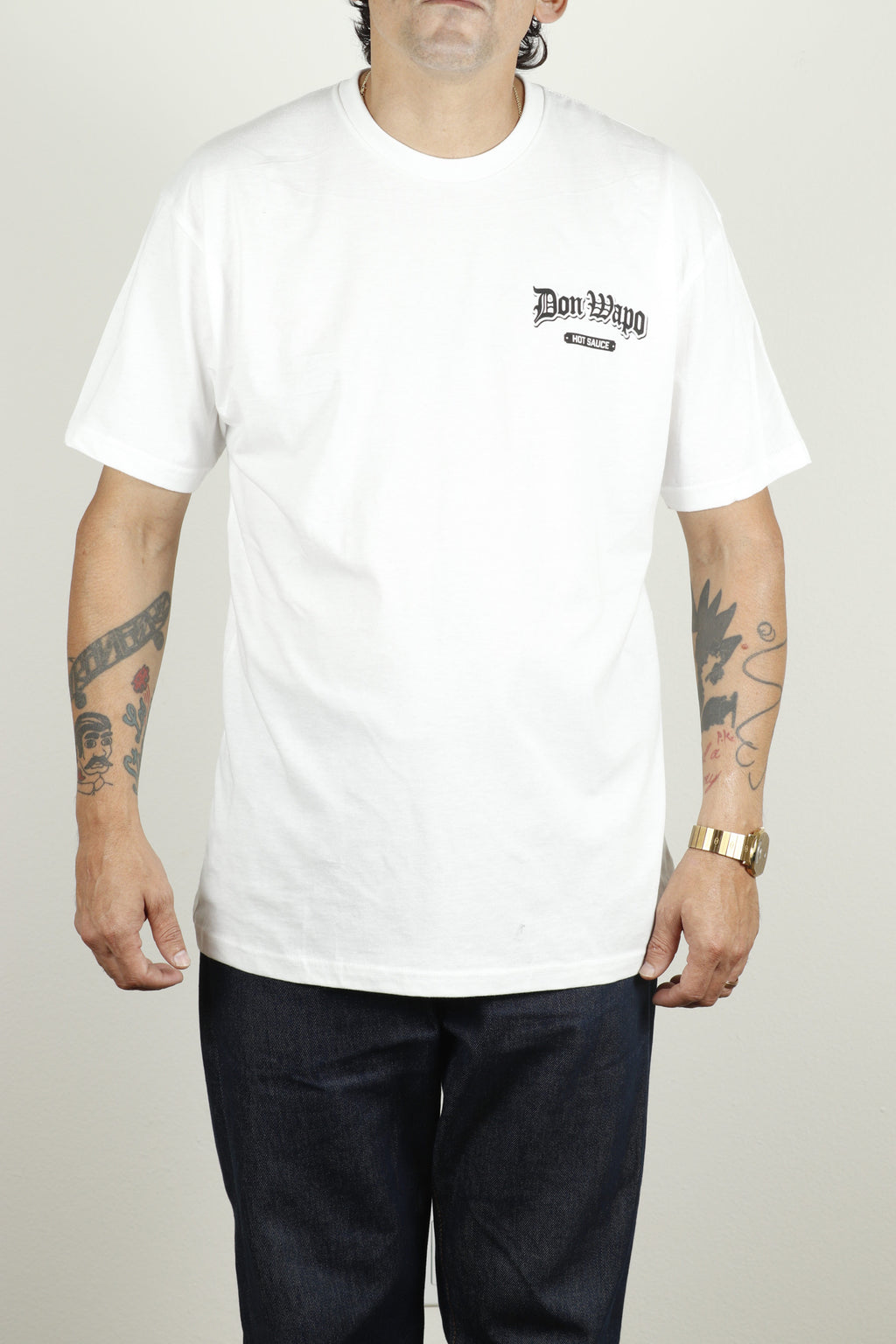 Mens OG Don Wapo Back Logo Tee White