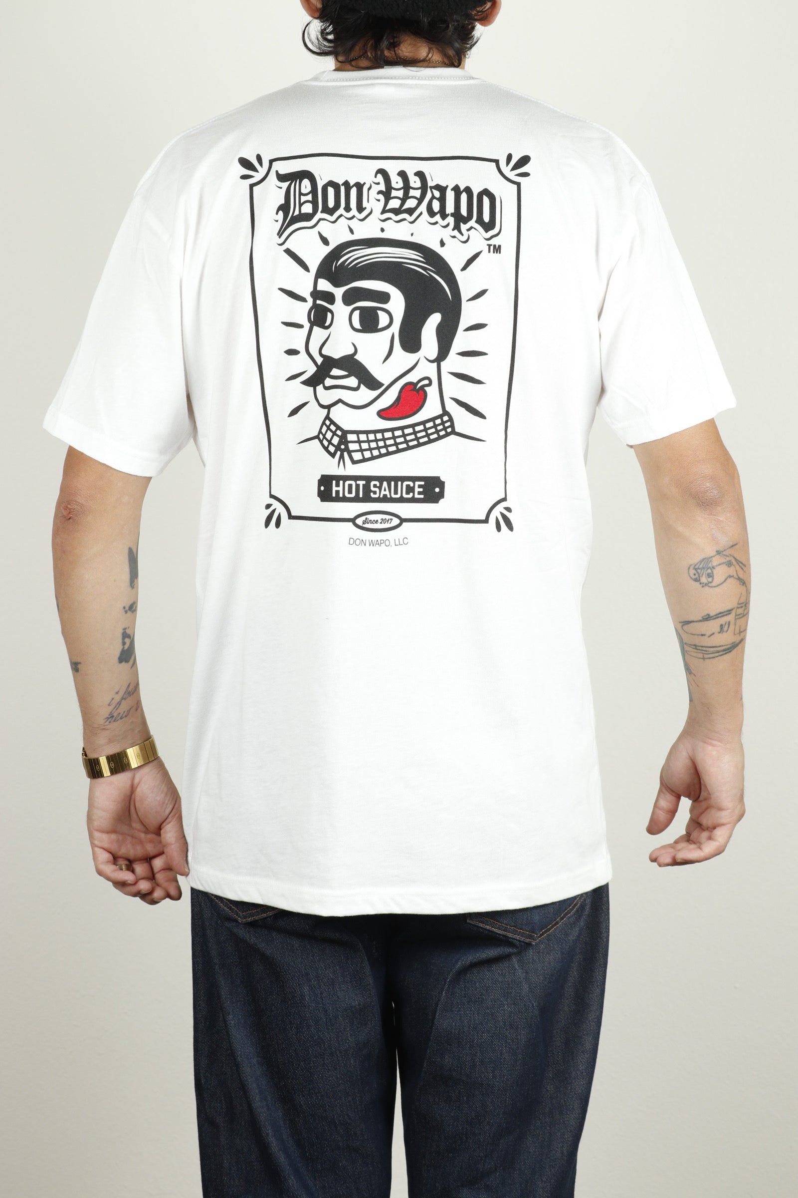 Mens OG Don Wapo Back Logo Tee White